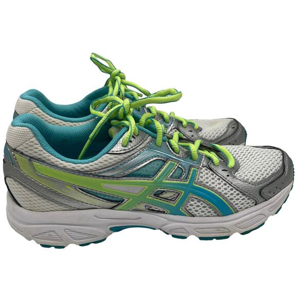 ASICS Gel-Contend 2 Women's Athletic Sneakers - White/Turquoise/Sharp Green - 7 - Picture 5 of 11